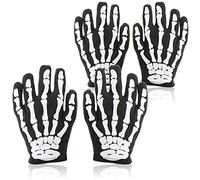 com-four® 2 Pares guantes de esqueleto negros para niños, Guantes de hueso