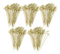 com-four® 200x Brochetas para Picoteos de Madera de Bambú - Brochetas de Madera con Nudos para un Aspecto Elegante - Ideal para Buffet o Gastro (200 piezas - 15 cm con nudos)