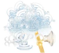 com-four® 20x Soporte de Ventosa con Gancho de Clip - Ventosas Multiusos de Plástico con Ganchos para Colgar Toallas, Guirnaldas de Luces y Decoración (transparente)