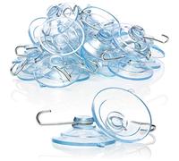 com-four® 20x Ventosas - Soporte de Ventosa Universal con Ganchos de Metal - Ventosas para Colgar Luces de Colores, Toallas y Decoraciones (Ø 4.5cm - 20 piezas)