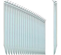 com-four® - 24 estacas de Tienda de Acero - estacas de Suelo semicirculares y robustas para Acampar y al Aire Libre - Ideal para Suelos Normales - con un Agujero para Extractor de estacas