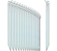 com-four® - 24 estacas de Tienda de Acero - estacas de Suelo semicirculares y robustas para Acampar y al Aire Libre - Ideal para Suelos Normales - con un Agujero para Extractor de estacas