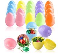 com-four® 24x Huevos de Relleno - Huevos de plástico de Colores para Rellenar y Colgar - Huevos de plástico Huecos para Pascua - Huevos de Pascua vacíos para Sorpresas y Regalos (24x Colorido)
