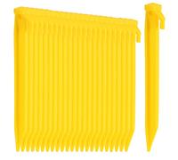 com-four® 24x Piqueta de Plástico para Carpa - Piquetas con Orificio - Estaquillas Robustas de Color Amarillo para Acampar, Jardín, Outdoor - 22 cm