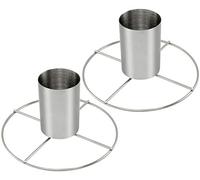 COM-FOUR® 2x Asador de pollos de acero inoxidable, asador de pollos