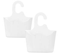 com-four® 2x Cesta de ducha en blanco con gancho - cesta colgante para la ducha - estante de ducha para colgar (2 pieza - 25x20cm blanco)