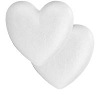 COM-FOUR® 2X Corazón de Espuma de poliestireno para la elaboración - Kit de artesanía de Espuma de poliestireno en diseño de corazón (2 Piezas - corazón Cerrado)