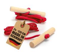 COM-FOUR® 2X Correa de Trineo con Mango de Madera, Accesorios de Trineo, Cuerda de tracción para trineos, triciclos u Otros vehículos para niños, ¡Premium Made in Germany!