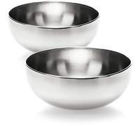 com-four® 2x Ensaladera de Acero Inoxidable - Juego de Tazones para Ensaladas, Frutas, Bocadillos y Mucho Más - Cuencos Grandes para Servir (2 piezas - Ø 24cm)