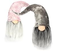 com-four® 2X gnomos navideños Premium para decoración navideña, Figura de Enano de Invierno - Sombrero Puntiagudo - Trolls Decorativos escandinavos - gnomo Sueco con Barba y Gorro Largo de Invierno