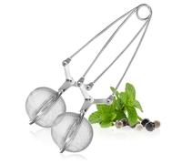 COM-FOUR® 2x Infusor de té de acero inoxidable en forma de bola - Coladores de té - Pinzas colador para té (02 piezas - Ø 5,5 cm)