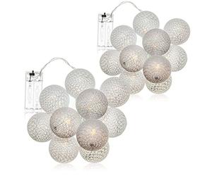 com-four® 2x luces de hadas LED bola - iluminación con 10 LED en decoración escandinava - decoración para Navidad, cumpleaños, bodas o fiestas