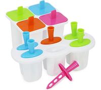 COM-FOUR® 2x molde para helado para 10 porciones de helado en barra - moldes para helado de agua en 2 diseños - moldes para helado para helado en barra (10x molde de hielo 45ml + 50ml)