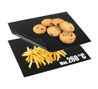 COM-FOUR® 2x Papel de hornear reutilizable - Papel de hornear de hasta 260°C - antiadherente por ambas caras - 33 x 40cm (negro)