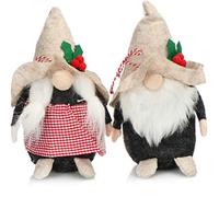 com-four® 2X Par de Elfos navideños Premium Talla M para decoración navideña - Figuras Alpinas como decoración de Invierno