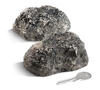 COM-FOUR® 2x Piedra para Llaves "little rock" - Roca Artificial con Compartimento Secreto - Escondite de Llaves con Aspecto de Piedra