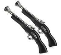 COM-FOUR® 2X Pistola Pirata - Pistolas de Juguete Antiguas para Halloween y Carnaval - Revólver Falso como Accesorio