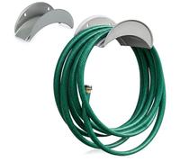 com-four® 2x soporte de pared de acero para manguera, recubrimiento en polvo, para mangueras, cables de carga y cables, almacenamiento estable (2 piezas - gris)