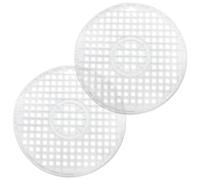 com-four® 2x tapete redondo para lavabo en transparente, Ø 32 cm, tapete de enjuague que protege la superficie del fregadero y los platos (transparente - 2 piezas)