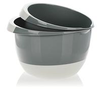 com-four® 2x Tazones para mezclar de 3,5 y 2 litros con fondo de tope