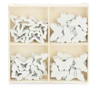 COM-FOUR® 32x Decoración de dispersión de mariposas - Pequeñas mariposas de madera en cuatro diseños - Mariposas de madera para decoraciones de mesa (32 piezas mariposa V1)