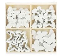 COM-FOUR® 32x Decoración de mariposas de madera en cuatro diseños - Mariposas para decoraciones de mesa y de primavera (32 piezas mariposa V2)