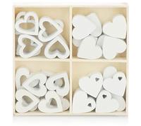COM-FOUR® 32x Pequeños corazones de madera en cuatro diseños