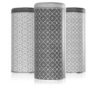 com-four® 3x Caja para cápsulas de café - Recipiente metálico con tapa - Lata para café, té o galletas de estilo vintage moderno (3 piezas - Juego 4)