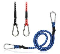 COM-FOUR® 3X Correas elásticas - Correas de Equipaje con Rayas Blancas - Cuerda de tensión con mosquetón - Correas elásticas para Bicicletas, automóviles, Equipaje (80cm - 3 Piezas - Colorido)