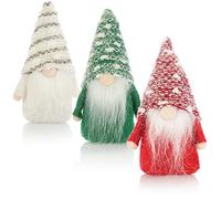 com-four® 3X Gnomos navideños Premium 14cm - Decoración navideña - Figura de Enano de Invierno - Artículo Decorativo - Trolls Decorativos escandinavos - Gnomo Sueco con Barba y Gorro de Invierno
