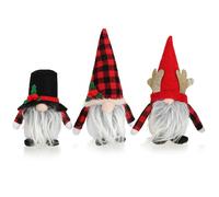 com-four® 3X gnomos navideños Premium - Adornos navideños - Figuras de Enanos de Invierno - artículos Decorativos - Trolls Decorativos irlandeses - gnomo Celta (3X - Rojo/Negro/Blanco - 20cm)
