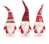 com-four® 3X gnomos navideños Premium - Adornos navideños - Trolls Decorativos escandinavos - Figuras enanas de Invierno - artículos Decorativos - gnomo Sueco con Barba (3 Piezas - Nórdico)
