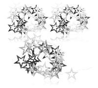 com-four® 3X Guirnalda de Plata con Estrellas - Guirnalda de Navidad para la decoración del árbol de Navidad - Guirnalda de Estrellas