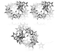 com-four® 3X Guirnalda de Plata con Estrellas - para la decoración del árbol de Navidad - Guirnalda de Estrellas - 2 m