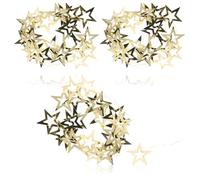 COM-FOUR® 3X Guirnalda Dorada con Estrellas - Guirnalda de Navidad para los Adornos del árbol de Navidad - Guirnalda de Estrellas para la Corona de Adviento - 2 m