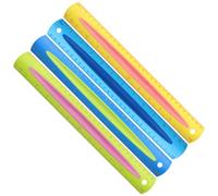 Com-Four - 4 reglas de Softgrip de colores, protección higiénica, 30 cm para la escuela, la oficina, la casa y la entrada escolar (4 piezas)
