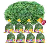 com-four® 480g Hierba de Pascua Verde para nidos, decoración para Manualidades, Lana de Madera para cestas (Aprox. 480 Gramos)