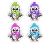 COM-FOUR® 4X Calentadores de Bolsillo Reutilizables - Calentadores de Manos con Motivo de búho - Almohadilla térmica para días fríos y para Viajes - cojín térmico (04 Piezas - búhos de Colores)