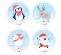 COM-FOUR® 4X Calentadores de Bolsillo Reutilizables - Calentadores de Manos navideños - Almohadilla térmica para días fríos y para Viajar - cojín térmico (04 Piezas - Coloridos Motivos navideños)