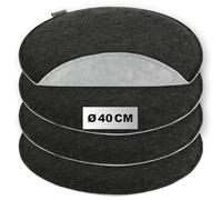 com-four® 4X Cojines de Asiento de Fieltro - Cojines de Silla Acolchados - cojín de Asiento Redondo para Comedor, jardín, balcón - cojín Reversible de 2 Colores