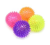 com-four® 4X Pelota de púas con luz LED, obsequios para Fiestas de niños - Pelota Luminosa Ø 7cm [la selección varía]