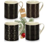 com-four® 4x tazas de cerámica 180 ml estilo art déco, pequeños vasos