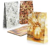 COM-FOUR® 6 bolsas de regalo para Navidad, Papá Noel y Adviento - bolsa de regalo con motivo navideño - bolsa de regalo [la selección varía] (06 piezas - tres colores)