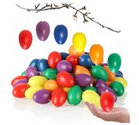 com-four® 60x Huevos de Pascua para Colgar - Decoraciones de Pascua en Hermosos Colores Pastel - Huevos de Pascua - Tamaño: 6 cm
