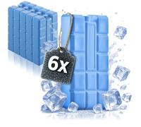 com-four® 6x Acumuladores de Frío Grandes | Bloques de frío reutilizables para neveras portátiles, bolsas térmicas, camping, viajes, pícnic y compras
