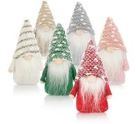 com-four® 6X gnomos navideños Premium 15 cm - decoración navideña - Figura enana de Invierno - artículos Decorativos - Trolls Decorativos escandinavos - gnomo Sueco con Barba y Gorro de Invierno