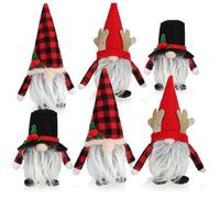 com-four® 6X Gnomos navideños Premium - Decoración navideña - Figura de Enano Invernal - Artículo Decorativo - Trolls Decorativos irlandeses - Gnomo Celta con Barba (6X - Rojo/Negro/Blanco)