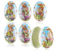 com-four® 6X Huevo de Pascua para Rellenar - Huevos Coloridos Pequeños para Rellenar y Regalar - Huevos de Pascua con Motivos de Pascua en Estilo Cómic (6 Piezas - 09cm)