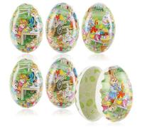 com-four® 6x Huevo de Pascua para Rellenar - Huevos Coloridos Pequeños para Rellenar y Regalar - Tradicionales Huevos de Pascua con Motivos de Pascua