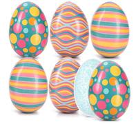 COM-FOUR® 6x Huevos de Pascua rellenable 12 cm - Colores variados - Decoración para dulces, pequeños regalos y césped - Pascua [Surtido variable]